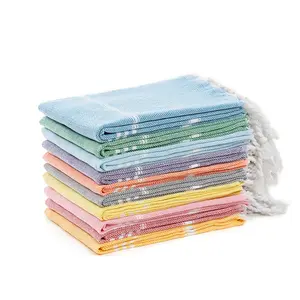Beach Towel Set, Turkish Pool Towels, Lightweight, Pre-Washed, Sand-Free & Absorbent, Ideal for Beach or Poolside Use, 39"x71", Coastal Carnival