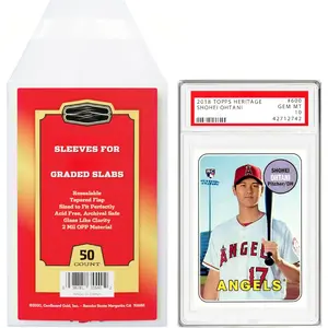 Graded Card Sleeves – 500 Count Clear Display Without PSA Logo, Resealable Slabs Sleeve - Precise Fit Slab Protector for Grading Baseball Football Gaming Trading Sports Cards