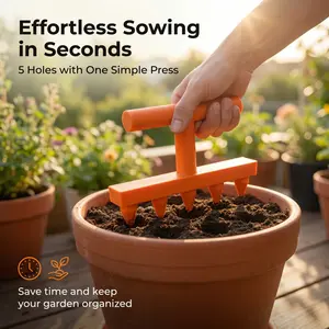 Gardening Punch Seeder Household Vegetable and Flower Seedling Puncher Balcony Garden Seedling Planting Tool Garden and Vegetable Plot Precise Hole Punching Tool Specializxiliary Gardening Tool for Potted Seedling Cultivation