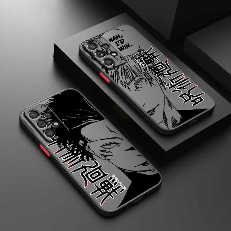 Jujutsu Kaisen Anime Art Customized Cartoon Character Silicon TPU Case, Frosted Translucent Soft Protection Accessory for Samsung S26-S25-S24-S23-S22-S21, A12-A16, A25, A35, A52, A54 Ultra Plus, Frosting Effect