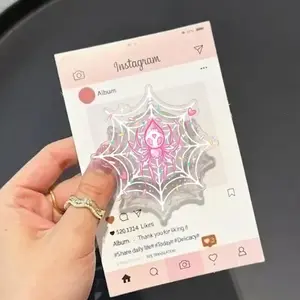 Pink Sprinkle Spider MagSafe Phone Grip, Horror Aesthetic Magnetic Phone Holder, Kawaii Scary Fan Gift , Kindle Accessories sticky Baby mount Library Card Flower-Shaped Multi-Functional Stand Universal Car