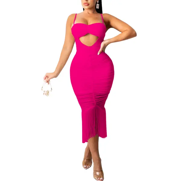 Sara mid-skirt dress Sexy Casual Fashion Womenswear Cocktail Flared Formal Party Strap Lady