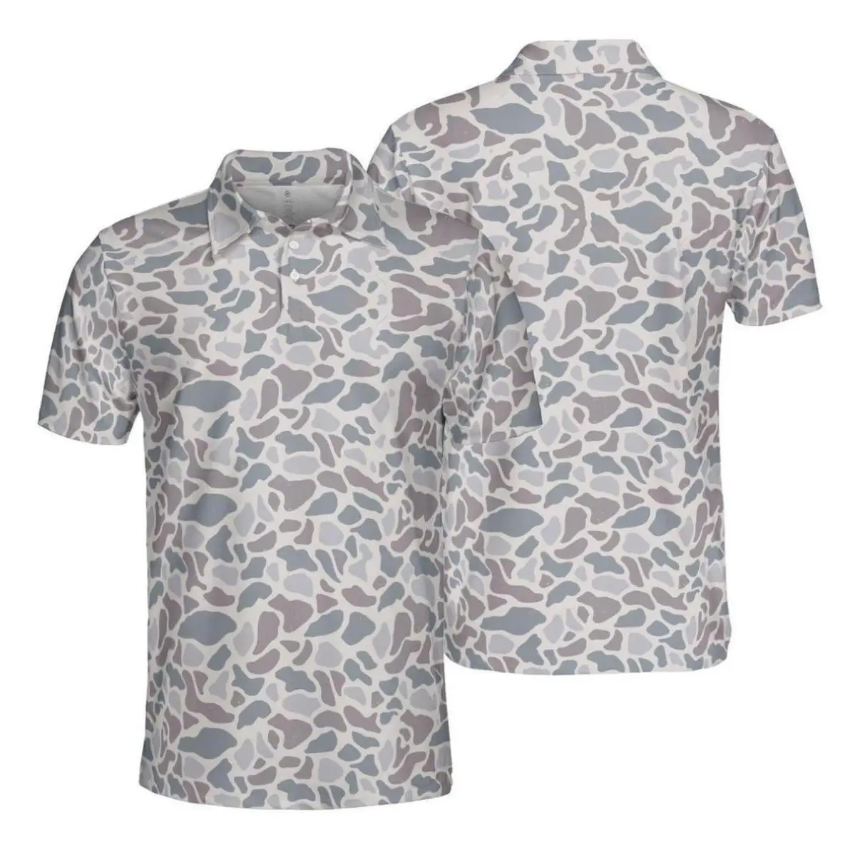 Men’s Camo Polo Shirt, Classic Style Trendy Everyday Casual Wear