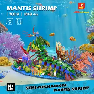 1842+ Piece Underwater World Mantis Shrimp Building Set Vibrantly Colored Peacock Mantis Shrimp Animal Insect Model Display Desktop Ornament, Home Decor Ideal Gift for Adults, Teens, Birthdays, Holidays, Christmas, New Year Toys.