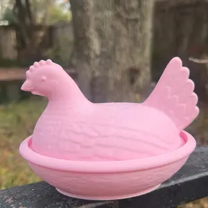 Hen on nest (medium size 5 1/2 x 4)  3D printed plastic perfect for a jewelry box or decoration