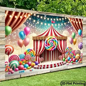 Party Banner Decoration, Indoor Outdoor Tapestry for Birthday, Holiday, Studio Props - No Electricity Needed, 80gsm, Party Backdrop|Playful Design, 2D Flat White