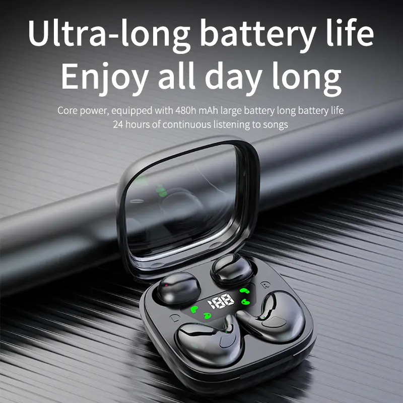 Bluetooth-compatible Headphones Bt5.3 Wireless Earbuds Electronic Earphones LED Battery Display Ipx-7 Waterproof Sweatproof Noise Isolating Design for Sports & Daily Use Headphone for Travel