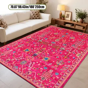 Bohemian Print Velvet Carpet, Soft Comfortable Home Decor Rug, Living Room Sofa Pad, Bedroom Bedside Mat, Multi-Sized, No Shedding