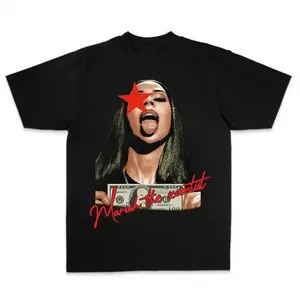 ⭐[Graphic Tee][100%cotton]Mariahh The Scientistt Star Red T-Shirt Music Graphic Tee Classic Cotton Fabric Unisex Crew Neck Short Sleeve Retro Menswear Streetwear Casual Summer Outfit Camiseta Verano Viral Music Fan Shirt