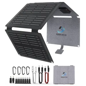 Werch Tay 20W/40W Solar Panel with Fast Charging USB-A PD 30W USB-C & DC Ports IP68 Waterproof Portable Foldable Charger for iPhone iPad Samsung LG Power Banks, Outdoorfun