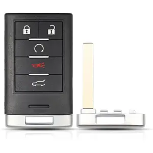 Smart Fob Replacement Fit for Cadillac SRX 2010-2015/ATS/XTS 2013-2014/ELR 2014-2015 22865375 20984227 13502537 NBG009768T 5-Button Remote with Keyless Entry & Remote Start