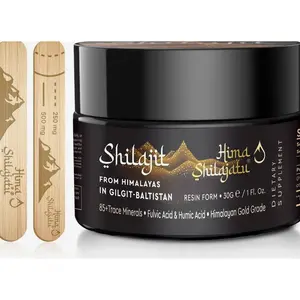Hima Shilajatu Shilajit Purest Himalayan Organic Shilajit Resin - Gold Grade 100% Purity Shilajit with Fulvic Acid & 85+ Trace Minerals Complex for Energy & Immune Support, 30 Grams (2 Months Supply)