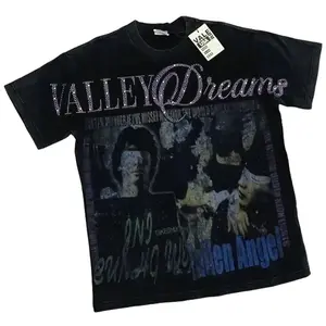 VALLEY Short Sleeve T-shirts Retro Wash Old Streetwear Men Women Couples Movie Poster Character Print Hot Vale Top Tee Womenswear Clothes, Gift For Him, Gift For Her. OXG