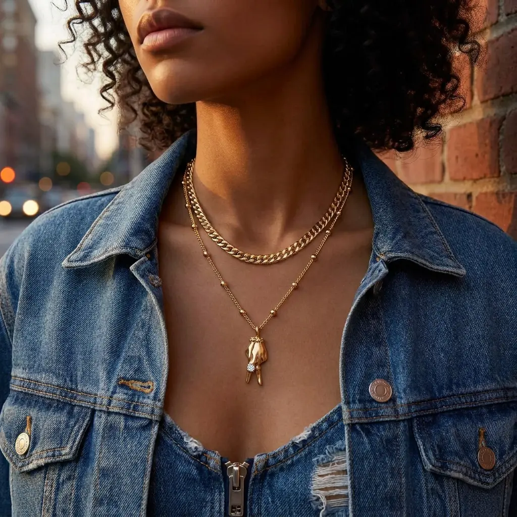 Hand Gesture Gold-plated Necklace for Women Gift bag & gift box included plus free gift– Trendy Dainty Cubic Zirconia Charm Fashion Statement Jewelry Gift for Daily Wear & Parties DealsForYouDays WeeklyDeals summerwins Personalized Gift Beautiful Gift Box