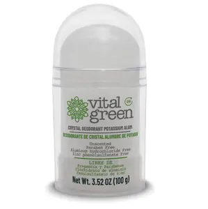 Vital Green Thai Crystal Potassium Alum Deodorant – Unscented Mineral Deodorant For Men, Women And Athletes -3.53oz / 100 g (1 Unit)