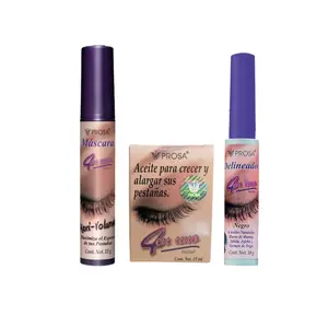 Prosa Purple Bundle 3 PIECES -One black Mascara (PURPLE) One Black eyeliner (PURPLE TOP) One eye lash growth serum oil