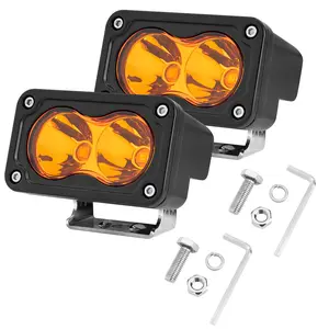 ANGU-OFFROAD 2PCS 3-Inch 40W Amber LED Spot Beam Pods - Auxiliary Lights for UTV, ATV Offroad Vehicles