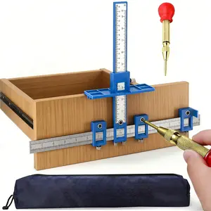 Cabinet Hardware Jig, Cabinet Handle Jig with Automatic Center Punch, Avoid Jitter Caused by Direct Drilling. Use for Handles and Pulls on Drawers/Doors