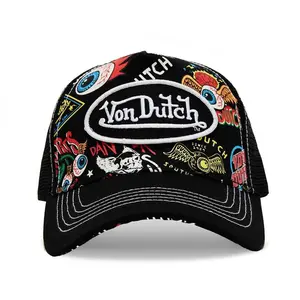 Von Dutch Trucker Hat - Mesh Cap with Graphic, Adjustable Snapback for Streetwear Fashion Accessories