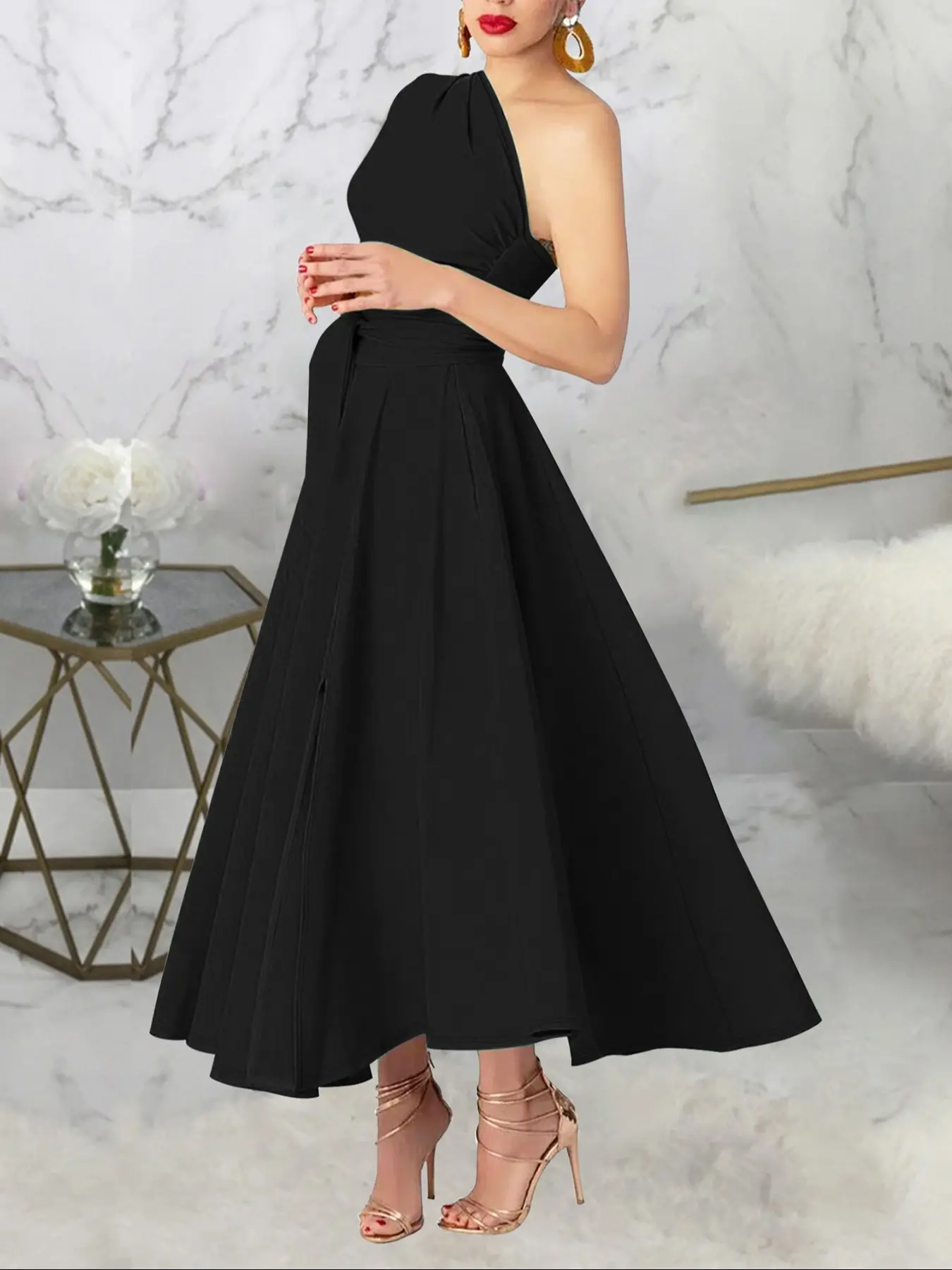 Women's Plain Chiffon Crop Top Overlay Dress, Elegant One Shoulder Split Hem Dress for Party Holiday Wedding Guest, Ladies Summer Clothes - TikTok Shop Women's Plain Chiffon Crop Top Overlay Dress, Elegant One Shoulder Split Hem Dress for Party Holiday Wedding Guest, Ladies Summer Clothes - TikTok Shop