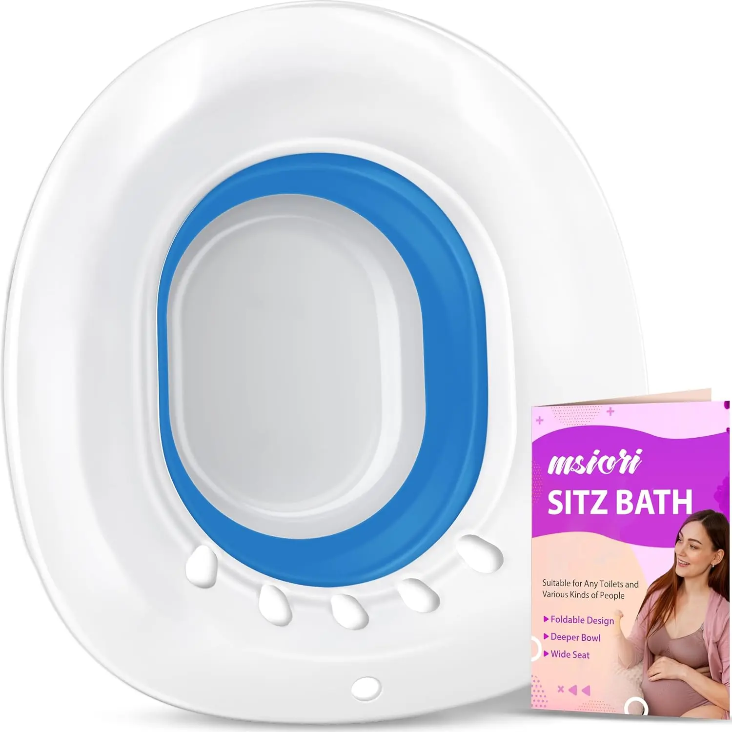 Sitz Bath for Toilet Seat, Hemorrhoids and Postpartum Care - Yoni Steam Seat - Pregnant Women and Perineal Care, Sits Bath Kit for Women - CollapsibleGift.