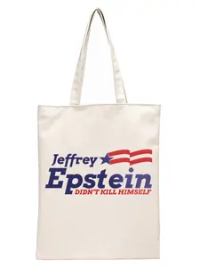 Epstein Graphic Cartoon Printed Canvas Shoulder Bag Female Harajuku Funny Large-capacity Eco Environmental Shopper Bag