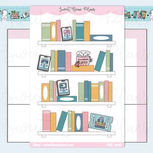 Audiobook Bookshelf Vinyl Planner Stickers | Fnc 1447