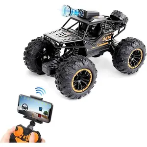 RC Car, 1:18 Remote Control Car with Camera, High Speed Alloy Off Road Truck Fast Racing Vehicle Electric Hobby Toy Car Gift for Boys Kids Teens Adults Interactive Puppy and Telescope