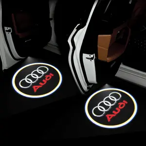 1/2/4Pcs Car Door Welcome Light Led HD Projector Lamp Courtesy Lights Automatically Activates Led Projection Audi Compatibility For Audi Sline A3 A4 B5 B6 B7 B8 8P B9 8V 8L A6 C7 C6 A1 A5 A7 TT Q3 Q5 Q7 Q8 S3 S4 S5 S6 S7 RS3 RS5