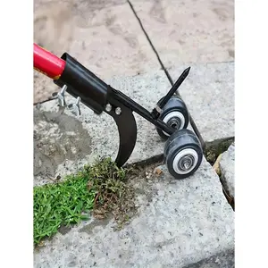 1pc Heavy Duty Metal Garden Weeding Roller - Multipurpose Crack Tool With Adjustable Handle And Rotating Wheel, Effectively Removes Weeds On Grass, Lawn And Stairs, Weeder (Pole Not Included)