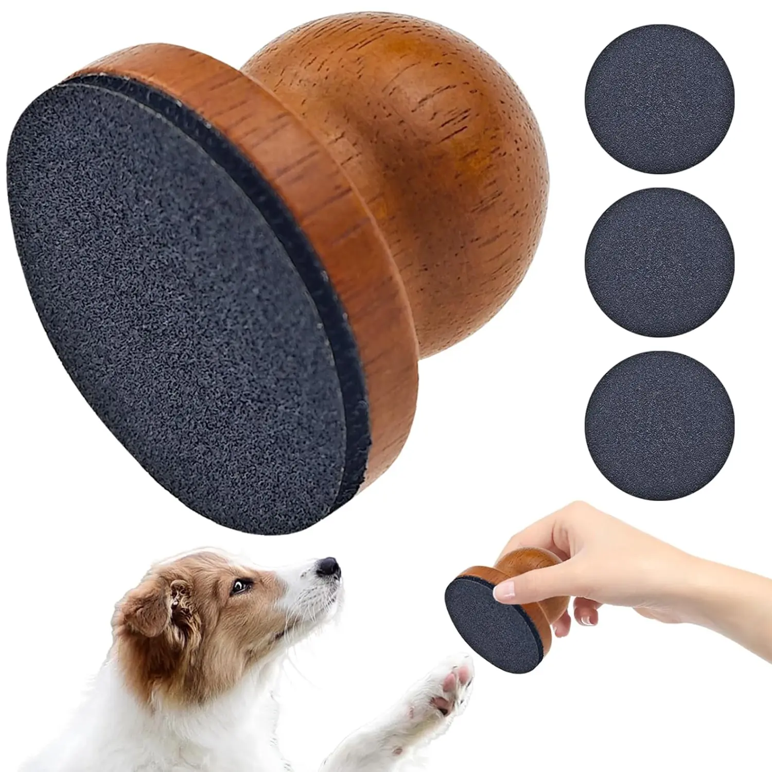 PetSafe Universal Dog & Cat Nail File - Paw Grooming Board with Real Wood Ergo Handle, Secure Grip, 3 Replaceable Sheets for 3 Sheet Longevity & Smooth Nails Claw Care, 3 Extra Filing Sheets