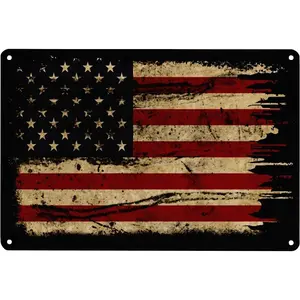 Retro Metal Tin Sign Wall Decoration with American Flag Pattern, Used for Bar Home Living Room Decoration Decorative Sign
