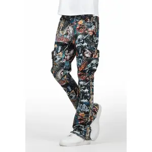 Dalai Multi Stacked Tapestry Flare Jean