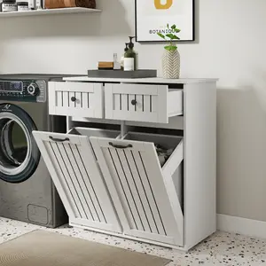 Laundry Cabinet ,with 2 Removable laundry basket  and 2 Drawers