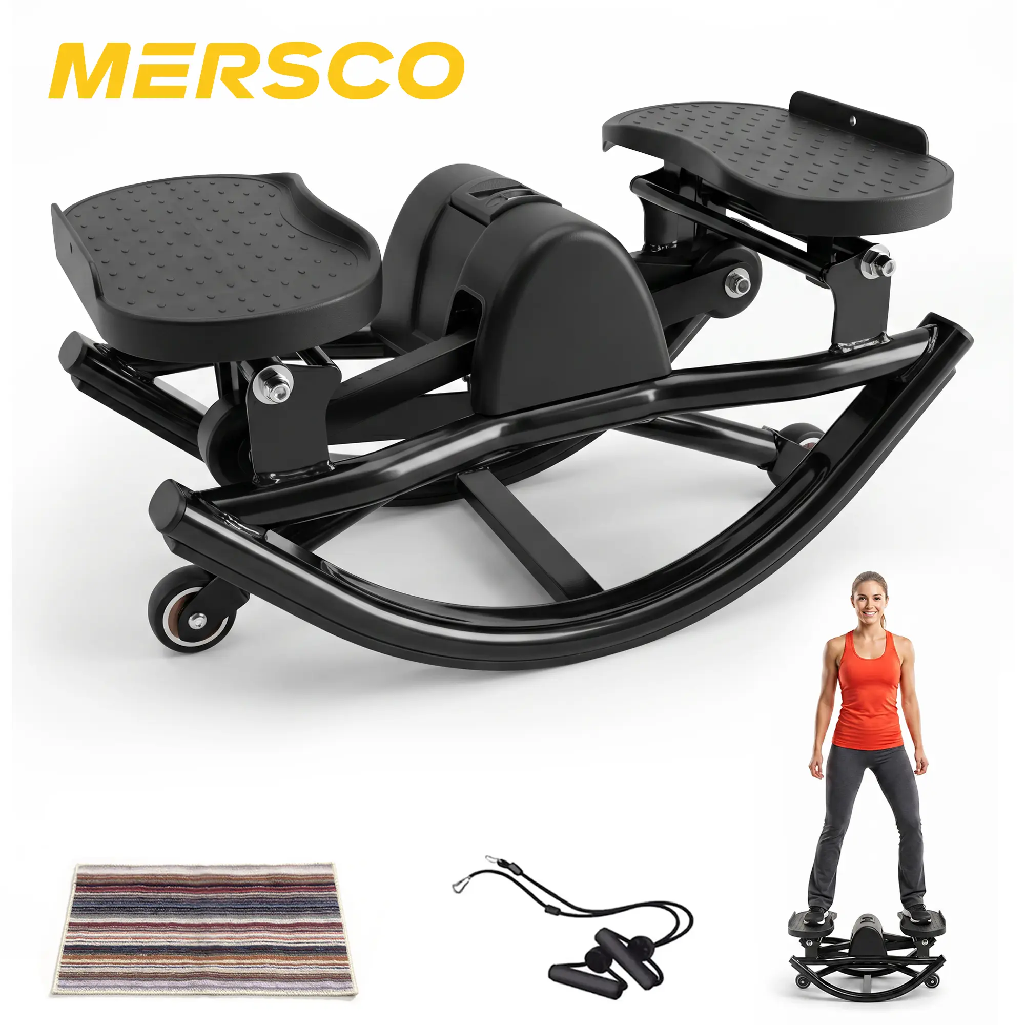 Folding Vertical Stepper, Quiet Swing-Style Cardio Trainer for Home Fitness, Portable and Space-Saving Exercise Machine with Non-Slip Pedals, Folding Step Machine, Home Fitness Equipment, Indoor Cardio