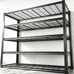 Heavy Duty 5-Tier Metal Storage Shelving Unit, 71.18in H x 47.24in W x 23.62in D Tool-Free Adjustable Black Organizer, for Basement, Pantry, Warehouse
