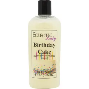 Birthday Cake Liquid Pearl Body Wash, 3 in 1 Use for Bubble Bath, Hand Soap & Body Wash
