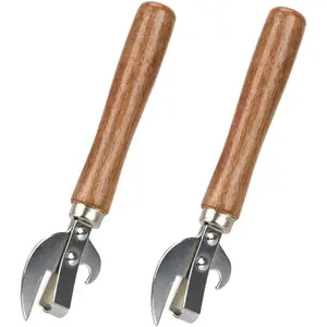 2pcs stainless steel traditional old fashion stab can tin opener and corkscrew