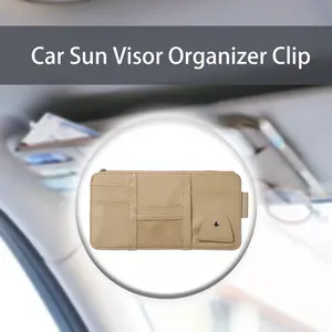 Car Sun Visor Storage Bag, Decorative Sun Visor Cover, Multi-Functional Sun Visor Clip, Stores Driver's License, Pens, Keys, Universal Car Interior