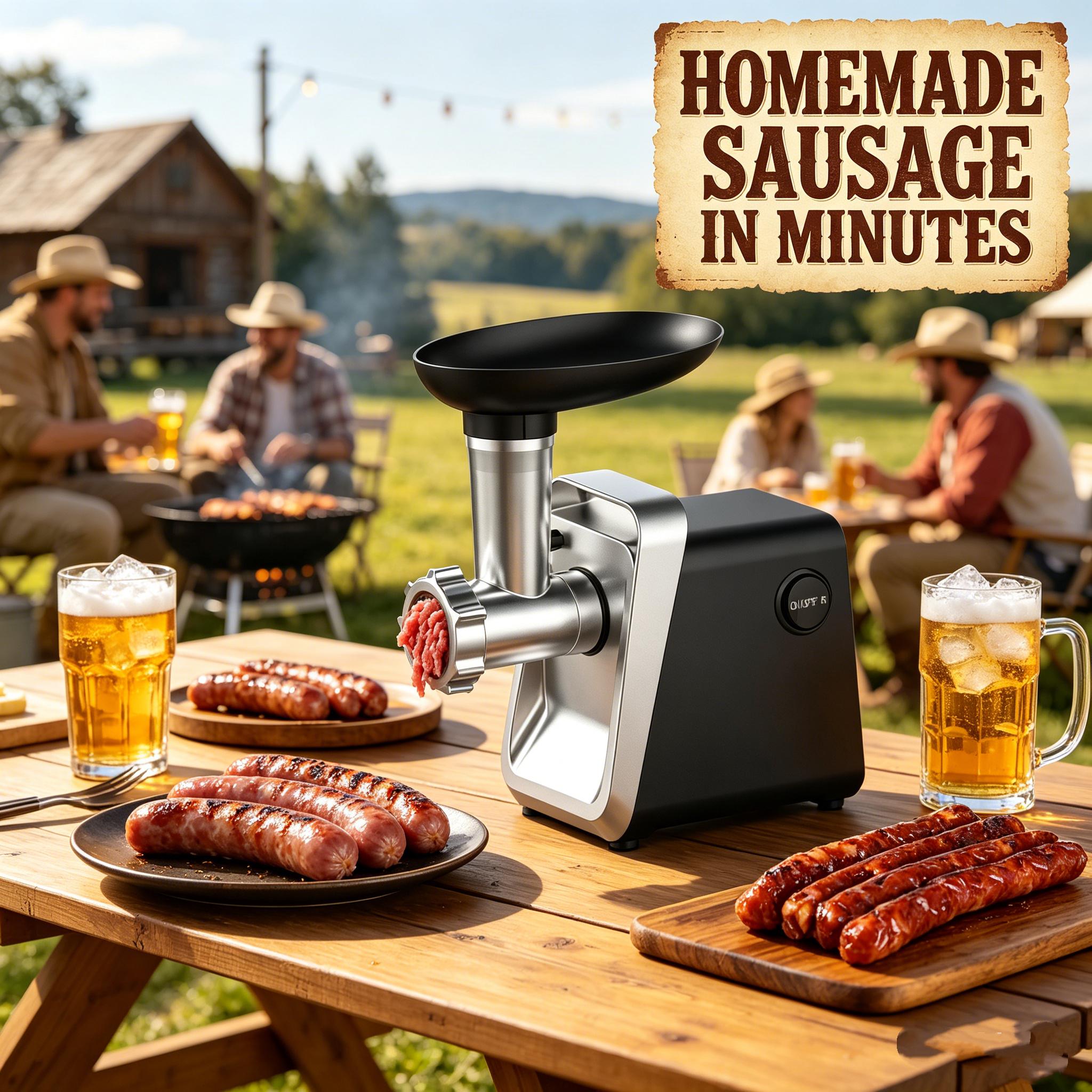 1pc 2800W Electric Meat Grinder & Sausage Stuffer, Cast Aluminum Head ABS Body, 120V US Plug, Multifunctional Mincer for Home Kitchen Meat Processing & Homemade Sausage Making