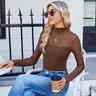 Women Long Sleeve Bodysuit Turtle Neck Shapewear Body Suits Mesh One Piece Leotard Shirt Going Out Tops Fall Outfits Thin Small Head Circumference