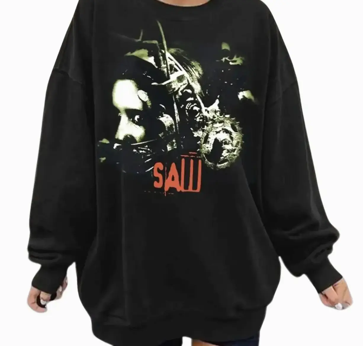 Saw Horror Movie Poster Head Trap Jigsaw Sweatshirt, Vintage Halloween Shirt, Retro Horror Movie Shirt, Horror Gift