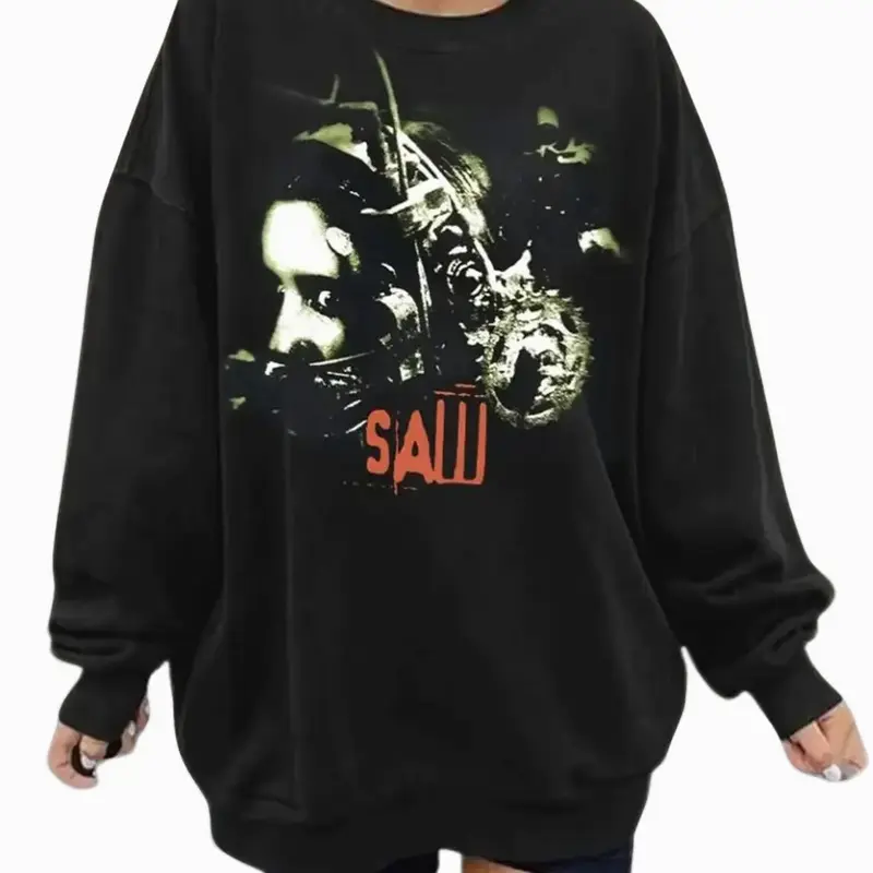 Saw Horror Movie Poster Head Trap Jigsaw Sweatshirt, Vintage Halloween Shirt, Retro Horror Movie Shirt, Horror Gift