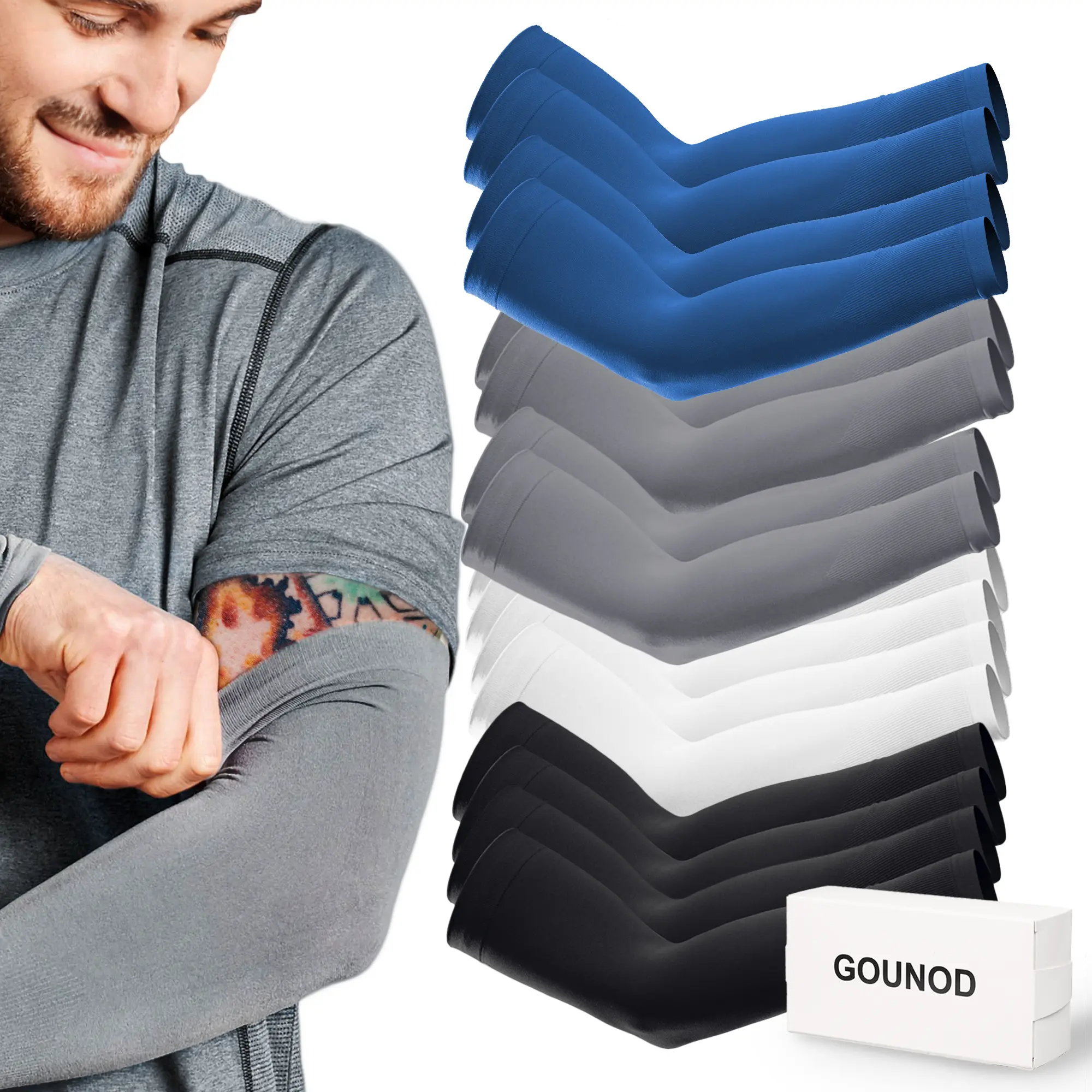 Sun Protection UV Arm Sleeves for Men Women Youth UPF 50+ Compression Cooling arm guard