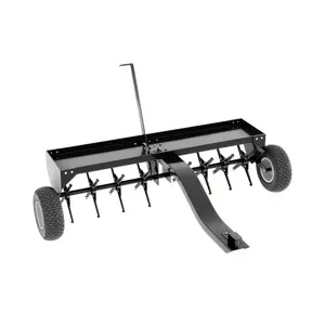 Heavy-Duty Tow Behind Plug Aerator for Lawn Tractors & ATVs – 40-Inch, 24 Steel Tines, 150 lb Weight Tray, Global Hitch, Pneumatic Wheels – Deep Soil Aeration for Lawns, Gardens & Farms