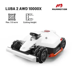 Mammotion LUBA 2 AWD 10000X Robotic Mower, 1''-2.7'' Cut, 3 Acres, AWD 80% Slope, 100 Zones, RTK GPS, APP Control