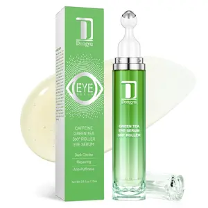 Dongyu Eye Serum with 360° Roller Ball, Caffeine Green Tea Eye Cream for Beauty Enthusiasts - Puffy Eye Treatment Morning Night Use (Green), K-Beauty