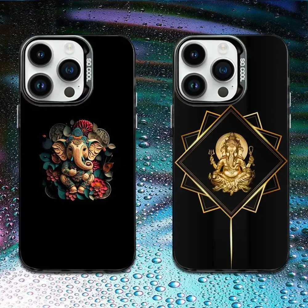 Ganesha Hindu God Elephant Matte Shockproof Phone Case Compatible with iPhone 11-17 Pro Max/Plus and Samsung Galaxy S22-25