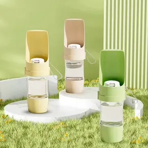 Botella Portátil de Plástico para Alimentar Mascotas al Aire Libre, Contenedor de Agua y Comida para Perros y Gatos para Viajes