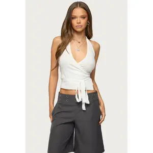 Renee Knit Wrap Halter Top